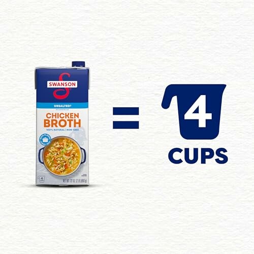 Chicken broth carton equals 4 cups