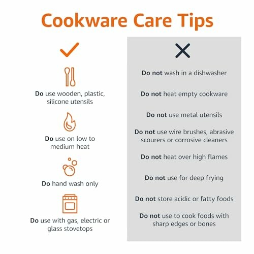 Cookware care tips with dos and don'ts for proper maintenance.