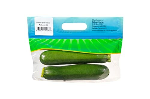 Packaged zucchini in plastic bag